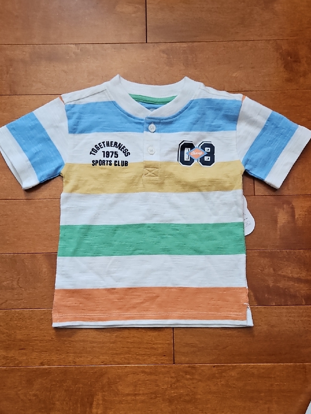 Nwt Striped Short-Sleeve Sports Tee - Multi Color